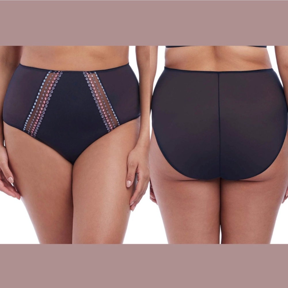NWT Elomi [ 4XL ] Matilda Embellished Briefs in‎ Unicorn Blue/Grey
